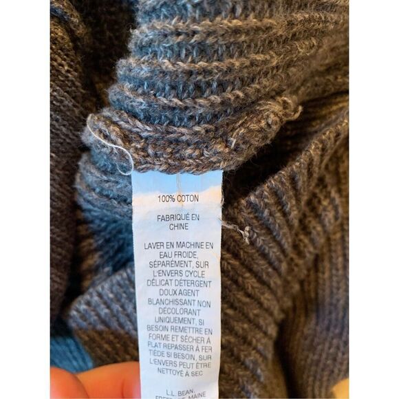 L.L. Bean Full Zip Knit Cardigan Sweater ItemID 298244 Mens L- Grey - Picture 5 of 6